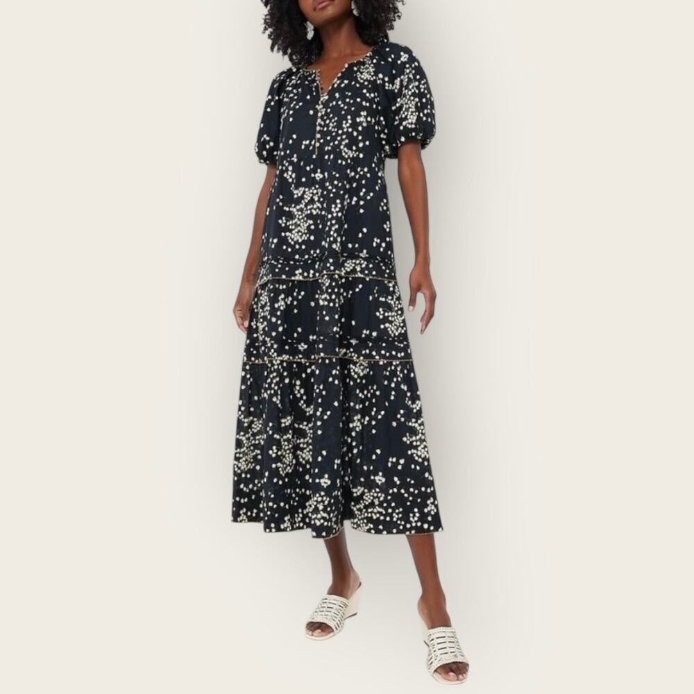 Tuckernuck | Tossed Floral Mimi Midi Dress | Black | XL